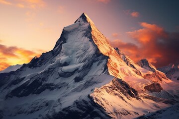 sunrise in the alps mountains