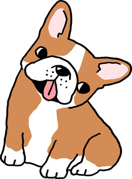 Cute Cartoon French Bulldog Character