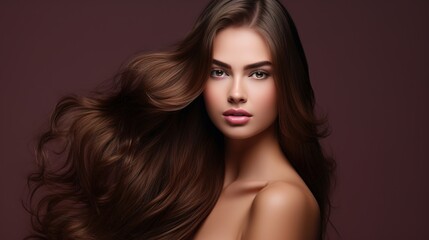 Fototapeta premium portrait of a woman with long hair