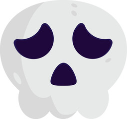 Cute white angry skull helloween