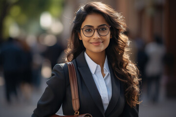 Young and confident indian female lawyer.