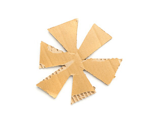 Cardboard Snowflake, Christmas Snow Flakes Made of Carton Piece, Ripped Kraft Paper Flower