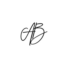 AB initials Handwriting signature logo. AB Hand drawn Calligraphy lettering Vector. AB letter real estate, beauty, photography letter logo design.