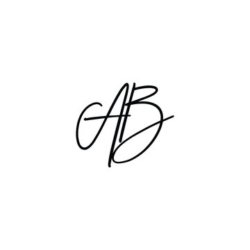 AB initials Handwriting signature logo. AB Hand drawn Calligraphy lettering Vector. AB letter real estate, beauty, photography letter logo design.