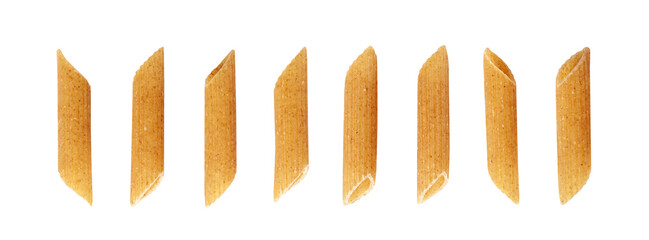 Raw Brown Pasta, Wholegrain Penne, Dry Whole Grain Noodle, Raw Spelt Macaroni, Healthy Italy Food