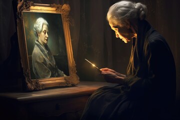 The Mirror of Memories: Embracing Aging. Generated with AI
