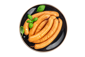 sausage chicken or turkey meat Cooking sausages appetizer meal food snack on the table copy space food background rustic top view