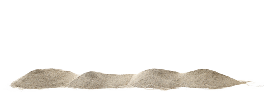 Sand dune isolated on white, side view, clipping