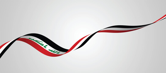 Iraq Flag ribbon vector abstract background - obrazy, fototapety, plakaty