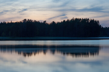 Autumn lake scenery and the forests in Finland