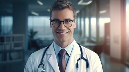 Portrait of a smiling doctor at hospital.