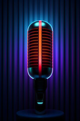 Neon Microphone Magic: Where Music Comes to Life