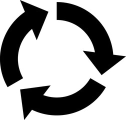 Cycle diagram icon made of 3 arrows
