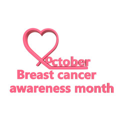 3D Breast Cancer Design Element - Empowering Awareness