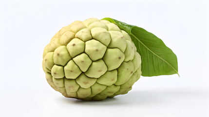 Fototapeta premium green custard apple on white background