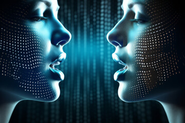 voice recognition and voice cloning artificial intelligence concept