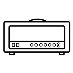 Audio studio flat icon logo. Speaker amplifier head cabinet glyph icon vector. Guitar bass analog amplifier. Vintage sound amplifier.