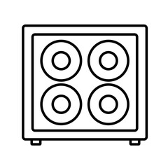 Audio studio flat icon logo. Speaker amplifier head cabinet glyph icon vector. Guitar bass analog amplifier. Vintage sound amplifier.