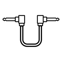 Audio Jack cable studio flat icon logo. Guitar studio connectors cord icons vector illustration.   