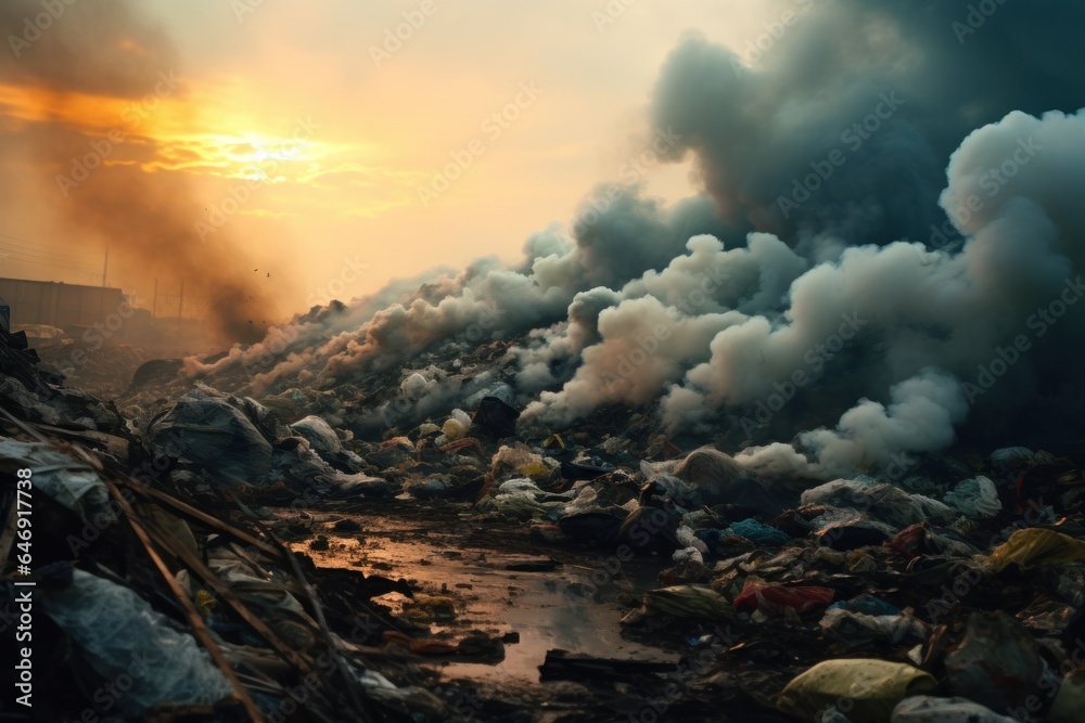 Poster fire in a garbage dump.