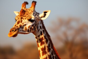 Obraz premium Giraffe close-up in nature.