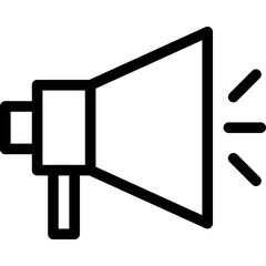 Megaphone Simple Black Line Icon