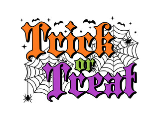 Trick Or Treat Typography T shirt Design Vector | Halloween Retro 