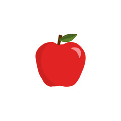 red apple with leaf