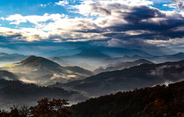 Tranquil Tuscany: The Breathtaking Beauty of the Tuscan-Emilian Apennine Hills with Bismantova Rock in the Distance