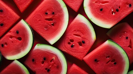 Watermelon, Full frame of fresh tropical fruit slice