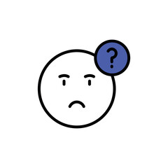 Confusion icon design with white background stock illustration