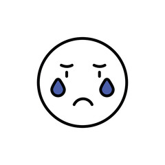 sad face icon design with white background stock illustration