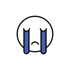 Crying icon design with white background stock illustration