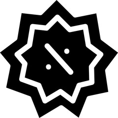 Discount Simple Black Glyph Icon