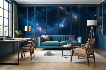 an ethereal and celestial-themed wallpaper with constellations and shimmering stars in deep indigo and sapphire, invoking a sense of wonder.