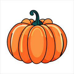 pumpkin orange harvest vector illustration