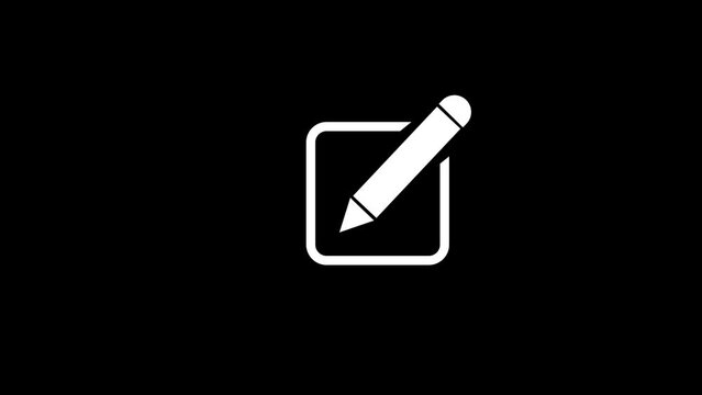 Edit icon, simple design edit icon animation isolated on white background. k1_1053