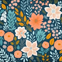 seamless pattern with flowers