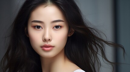 Fototapeta premium close-up Lovely young Asian woman with clean, fresh skin