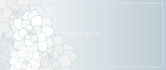 Soft blue floral background for text or photo. Background for decor, wallpaper, covers, cards and presentations.