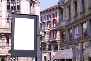 Blank white poster in the streets of Milan.
