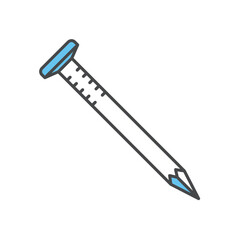 Metal wire nail icon vector on trendy design