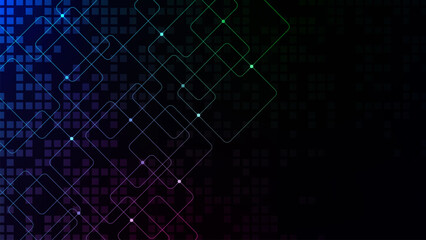 Abstract geometric with circuit lines and dots connection. Big data visualization. Global network connection and digital communication technology background.