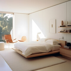 Fototapeta na wymiar Minimalist Bedroom: The 