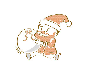 プレゼントを運ぶサンタクロースのイラスト