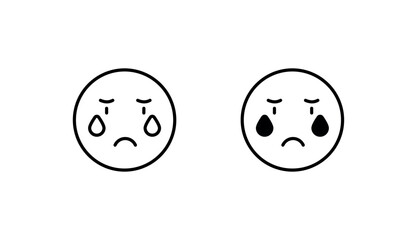 sad face icon design with white background stock illustration