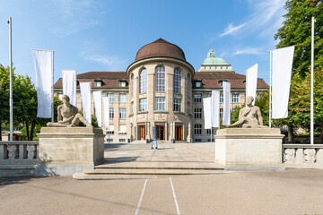 University of Zurich entrance, Switzerland - obrazy, fototapety, plakaty