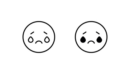 sad face icon design with white background stock illustration