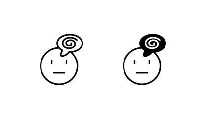 Confusing icon design with white background stock illustration