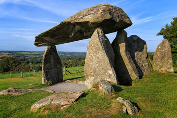 Pentrelfan Neolithic stone monument, Wales, UK.